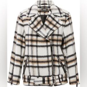 Mackage Gracie Wool-mohair Belted Biker Jacket For Ladies medium